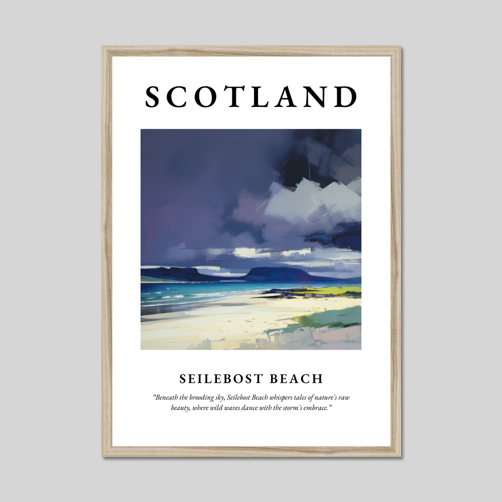 Poster in a natural frame with the word Scotland