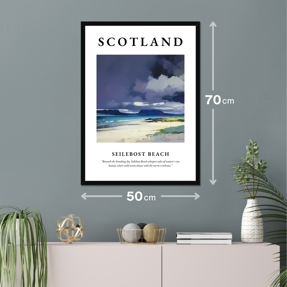 Poster of Seilebost Beach hanging on a wall