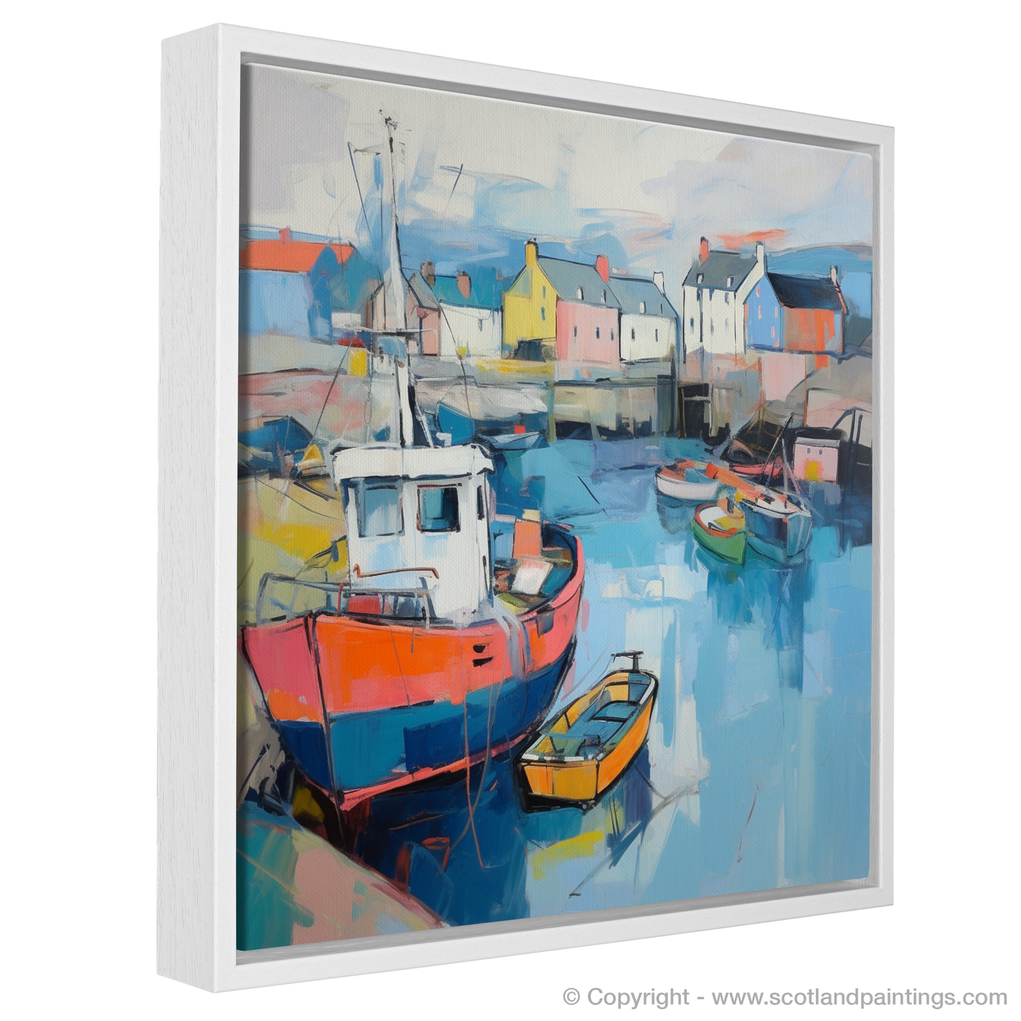 Millport Harbour Reverie - A Dance of Sea and Colour in Abstract Expressionism