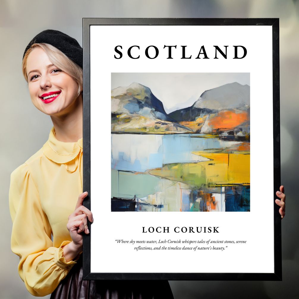 Person holding a poster of Loch Coruisk