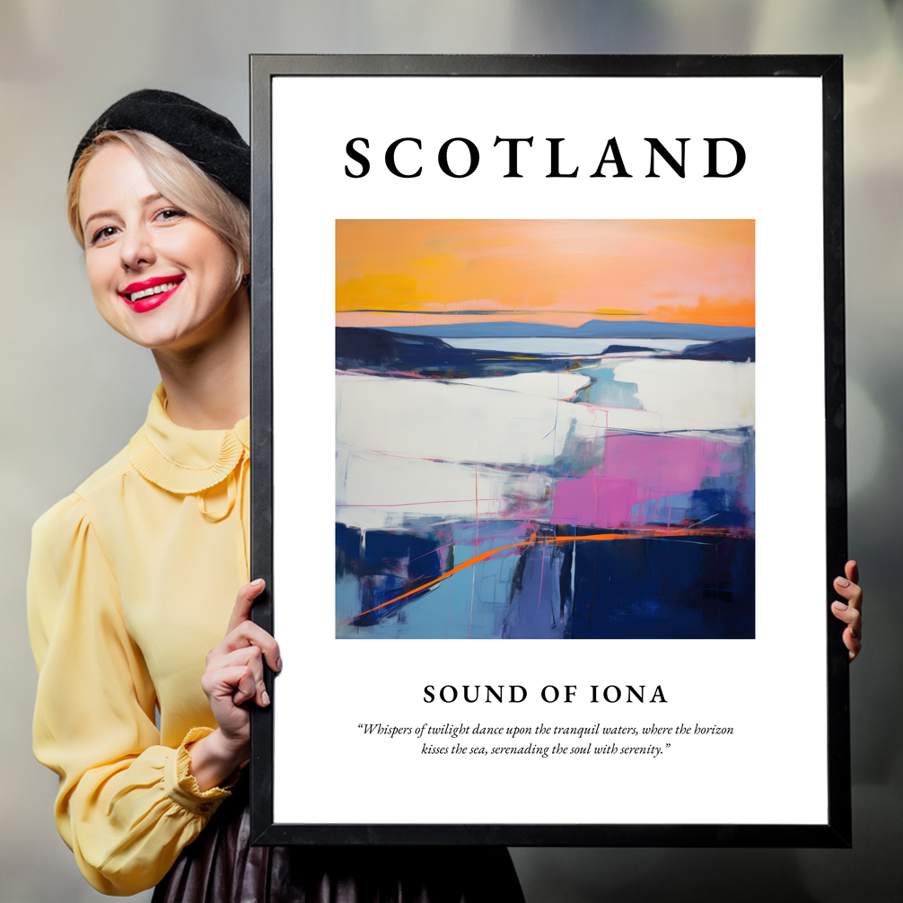 Person holding a poster of Sound of Iona