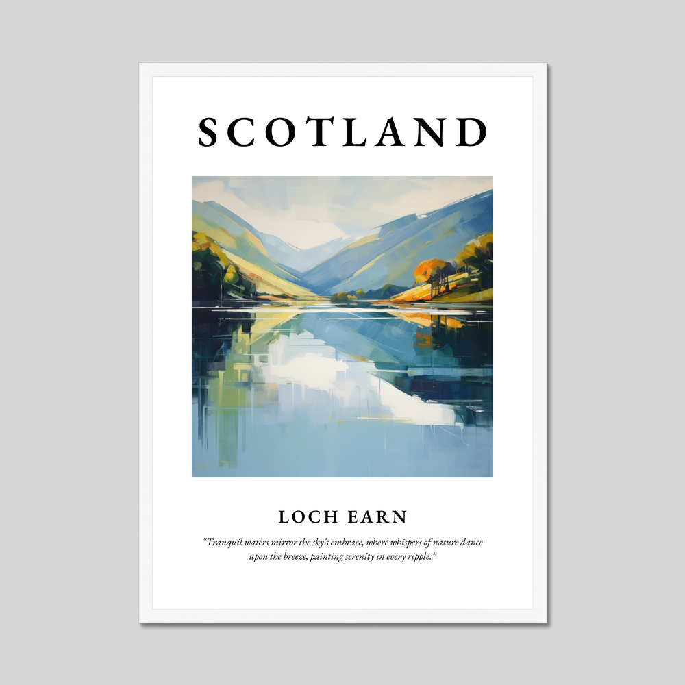 Poster in a white frame with the word Scotland