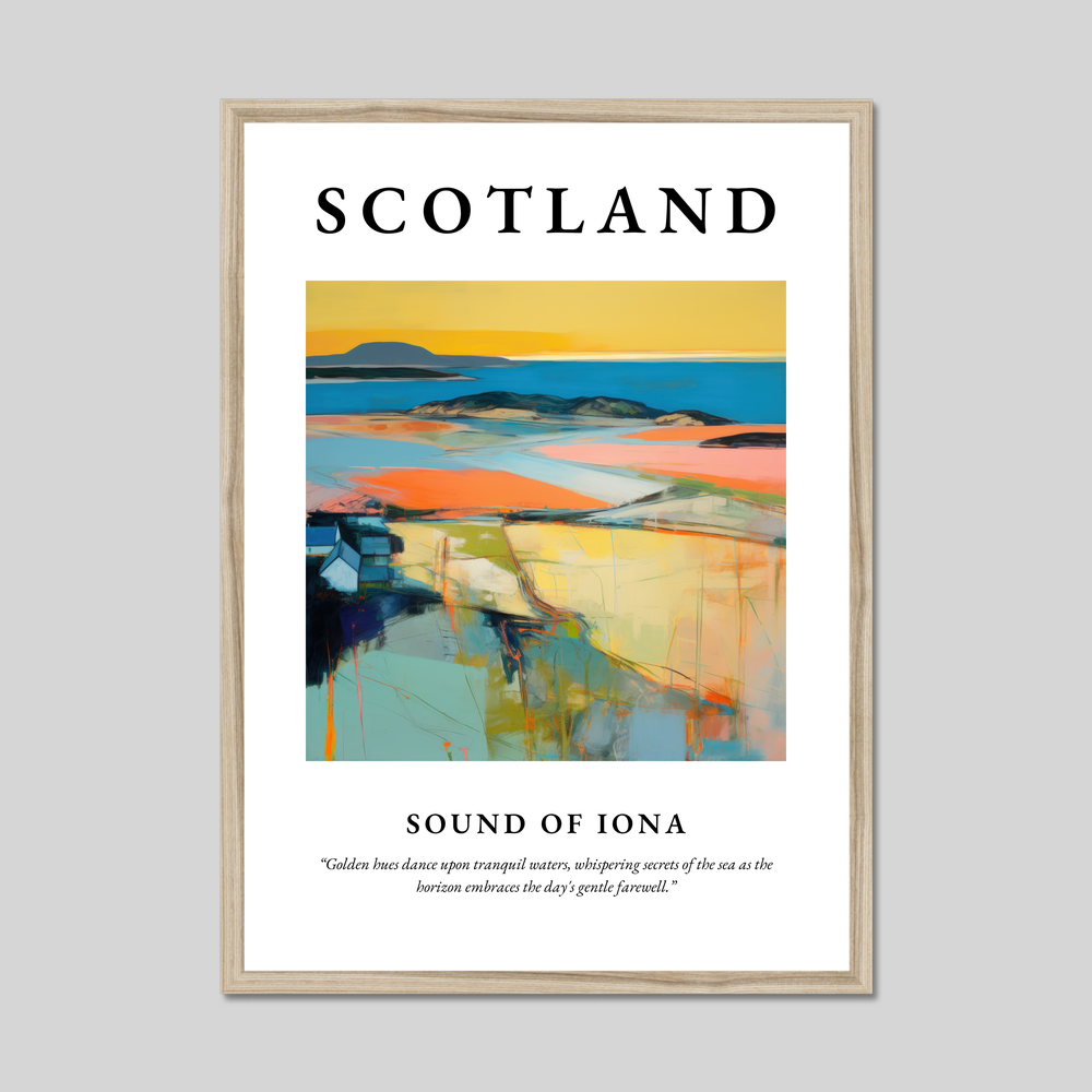 Poster in a natural frame with the word Scotland