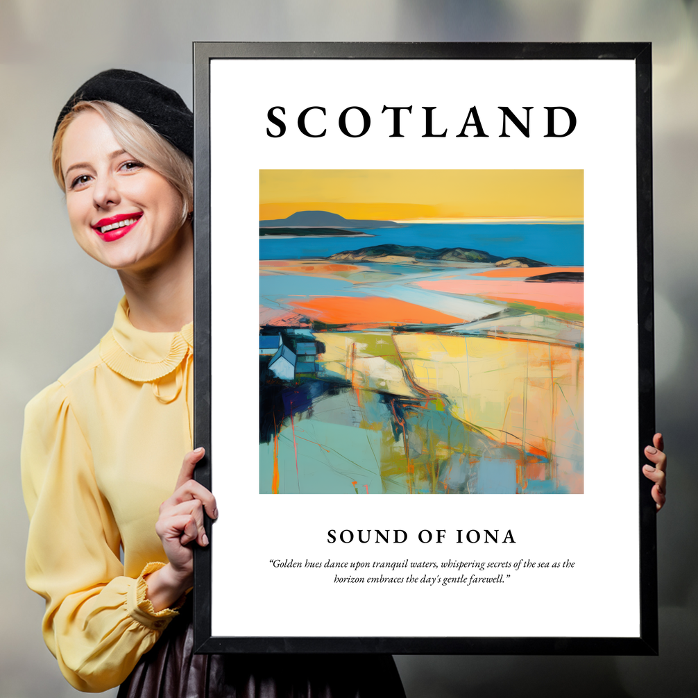 Person holding a poster of Sound of Iona