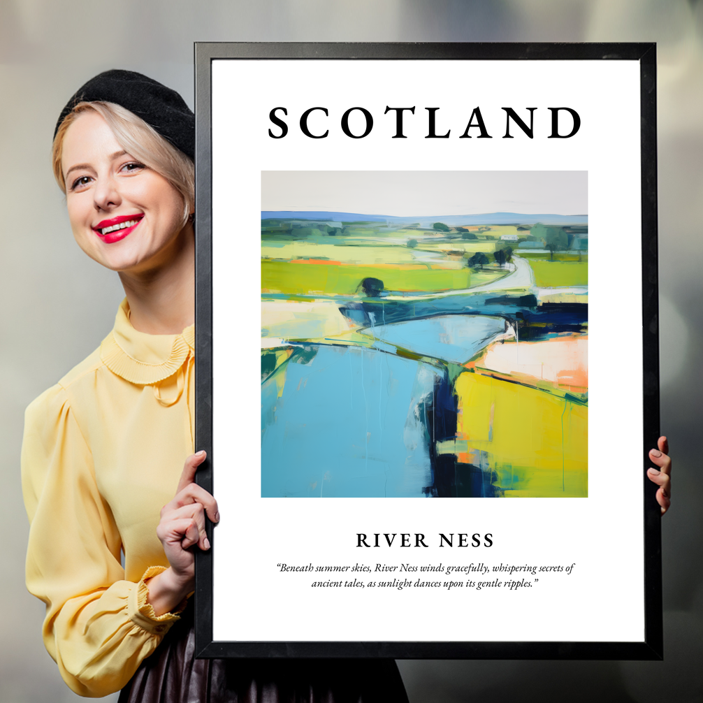 Person holding a poster of River Ness