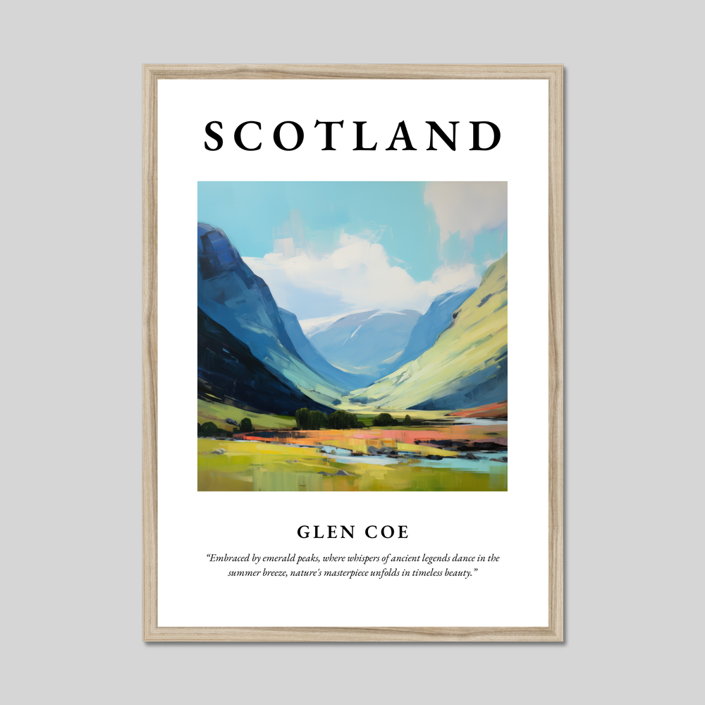 Poster in a natural frame with the word Scotland