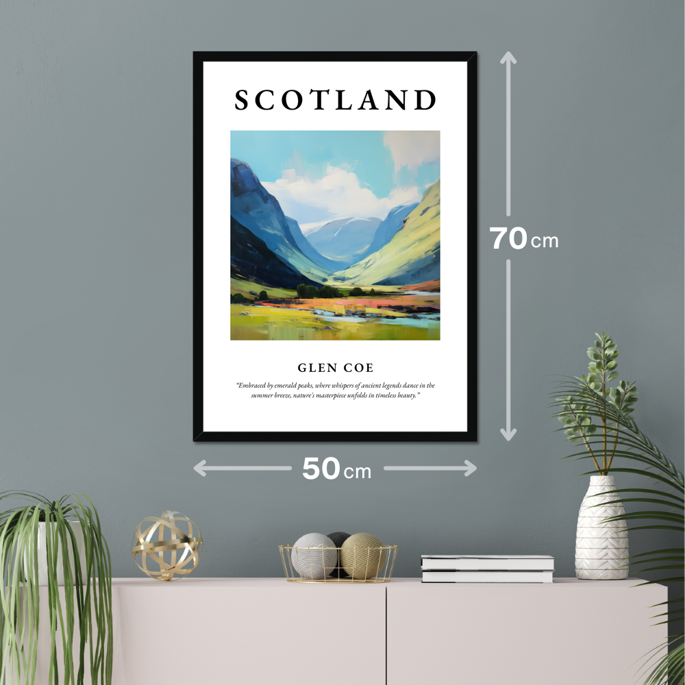 Poster of Glen Coe hanging on a wall