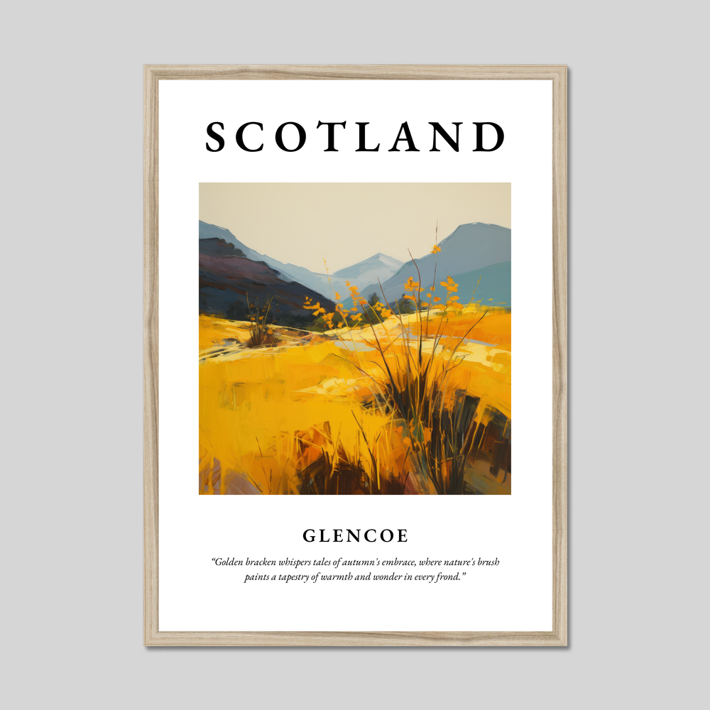 Poster in a natural frame with the word Scotland