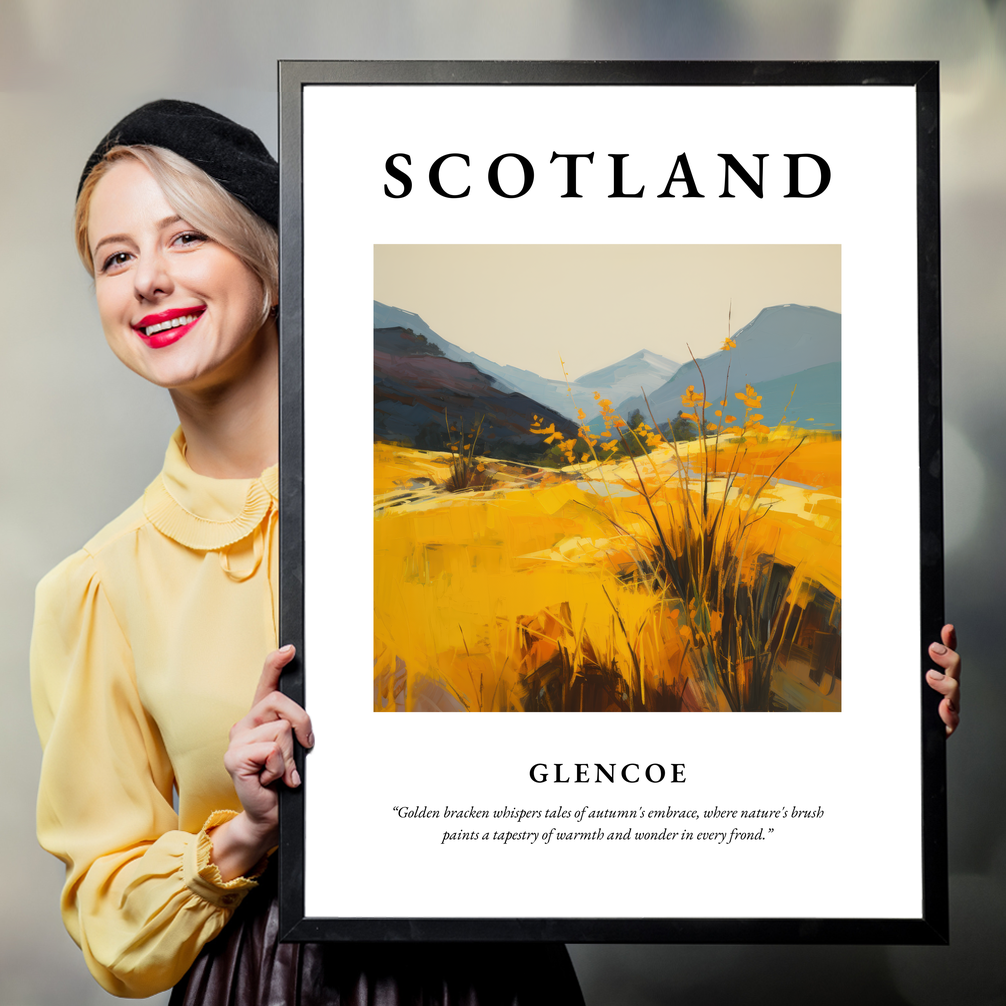 Person holding a poster of Glencoe