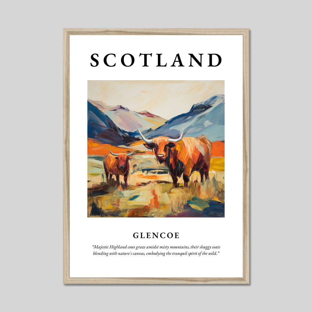 Poster in a natural frame with the word Scotland