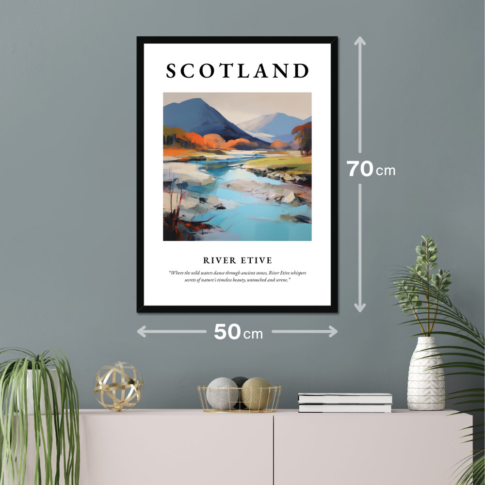 Poster of River Etive hanging on a wall