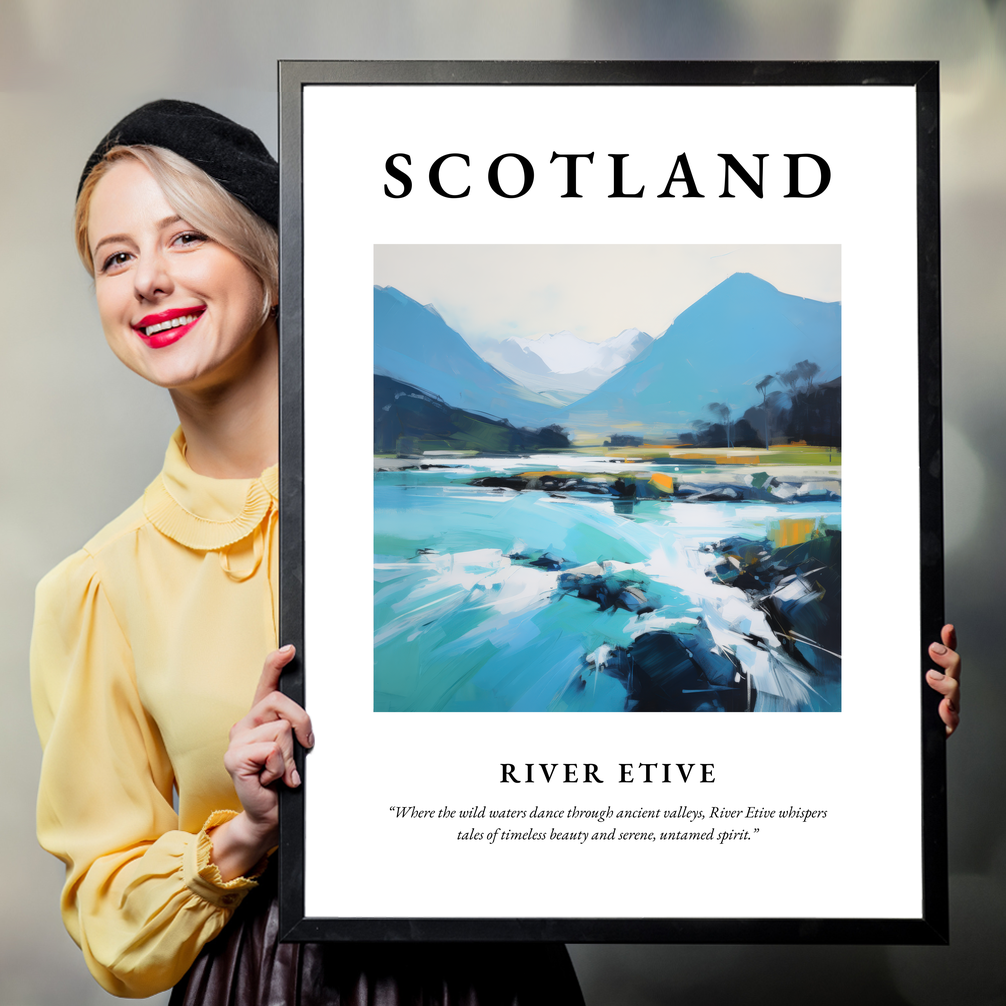 Person holding a poster of River Etive