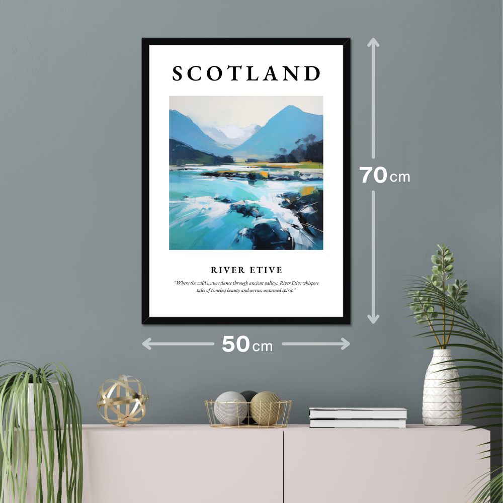 Poster of River Etive hanging on a wall