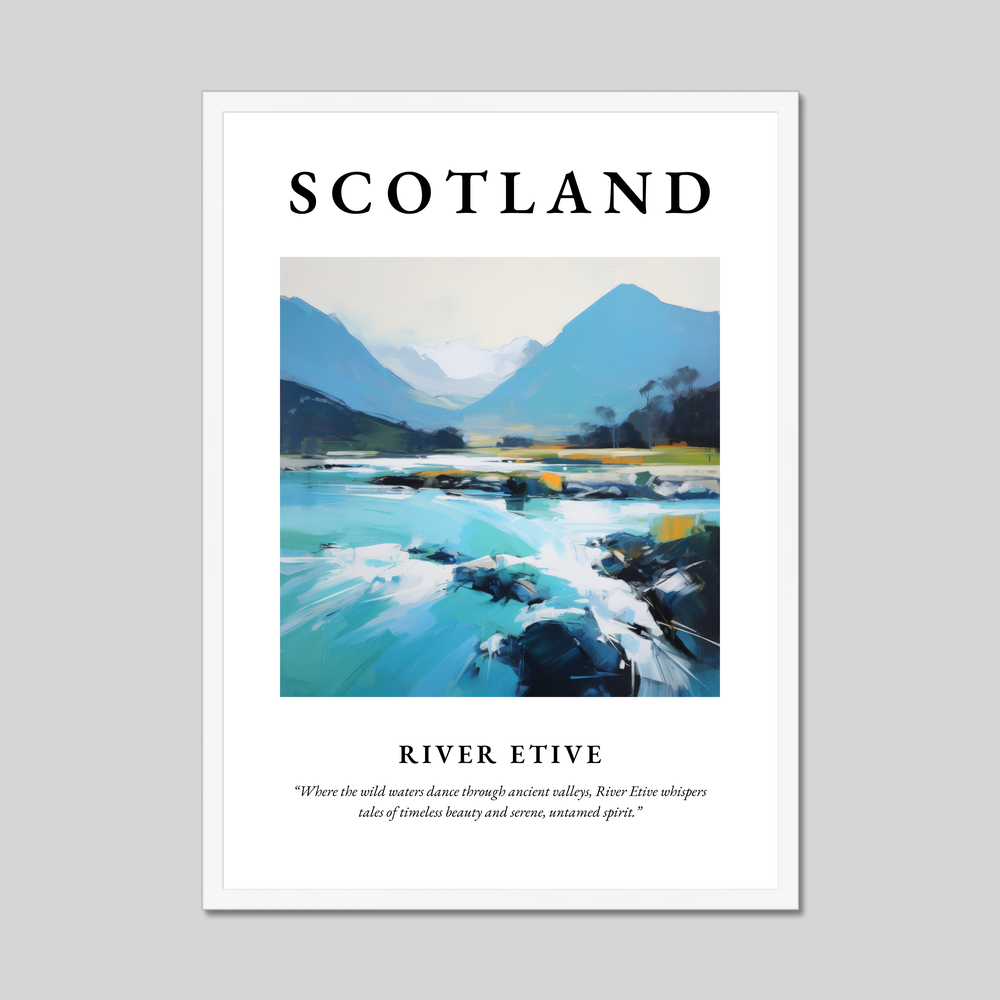 Poster in a white frame with the word Scotland