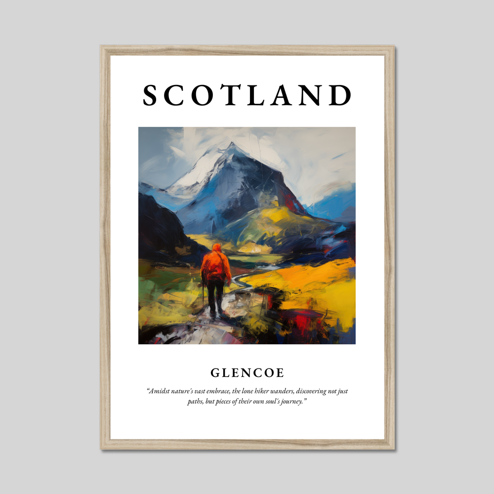 Poster in a natural frame with the word Scotland