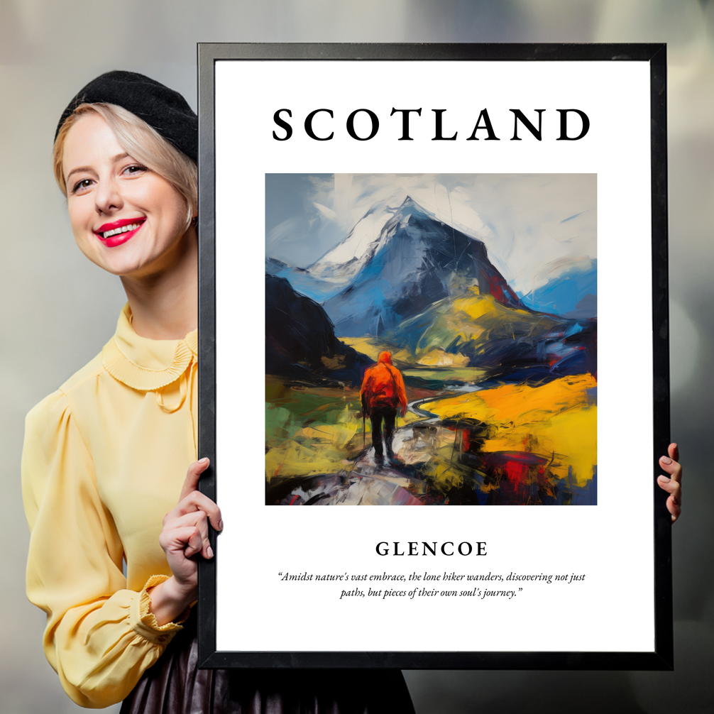 Person holding a poster of Glencoe