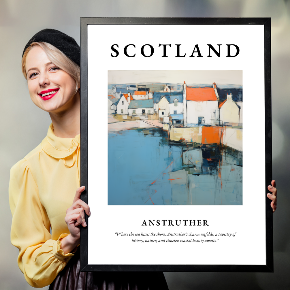 Person holding a poster of Anstruther