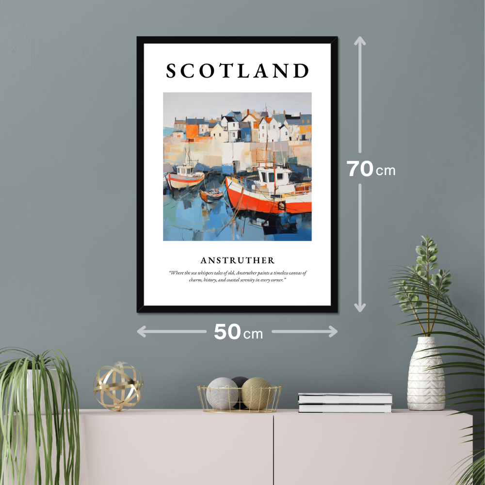 Poster of Anstruther hanging on a wall