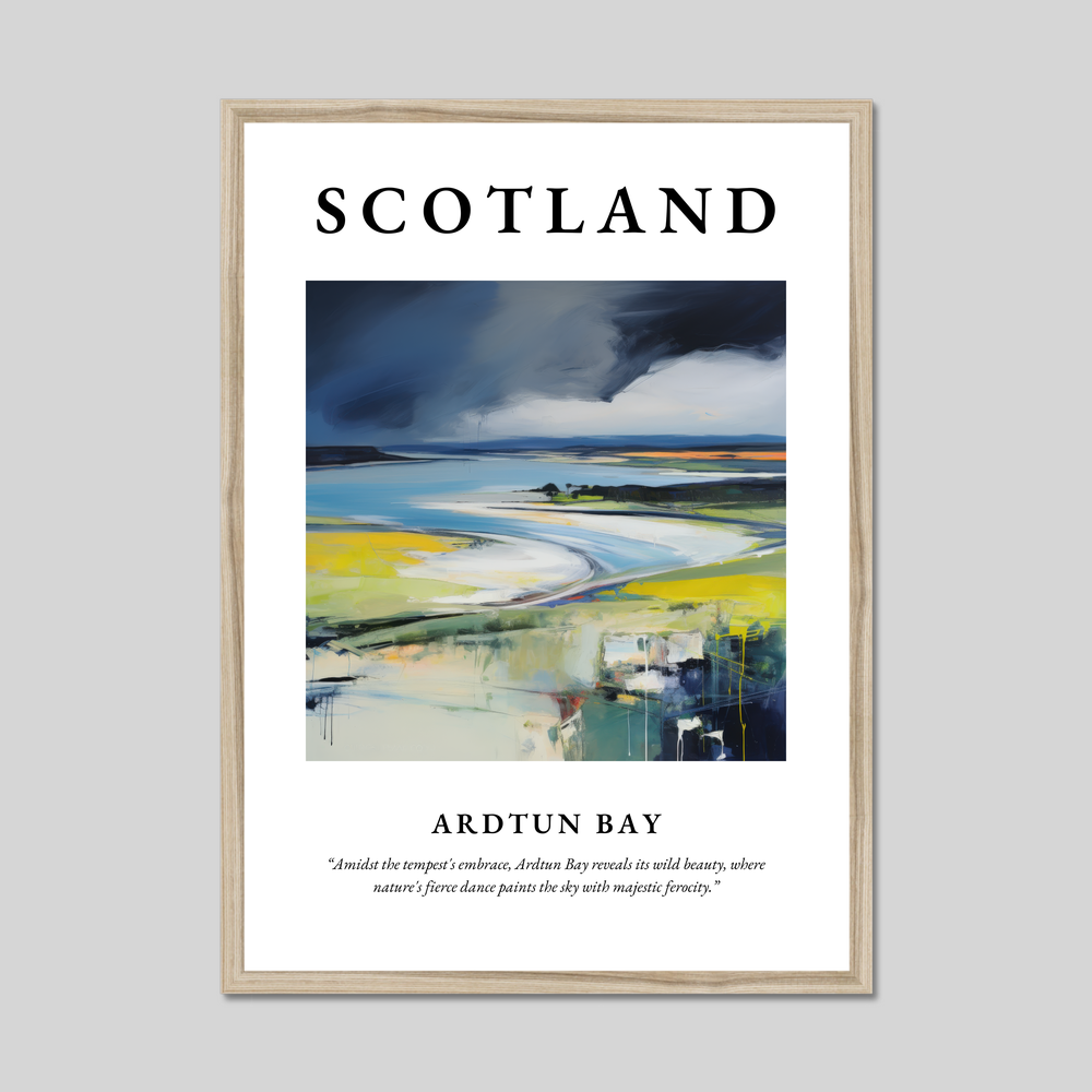 Poster in a natural frame with the word Scotland