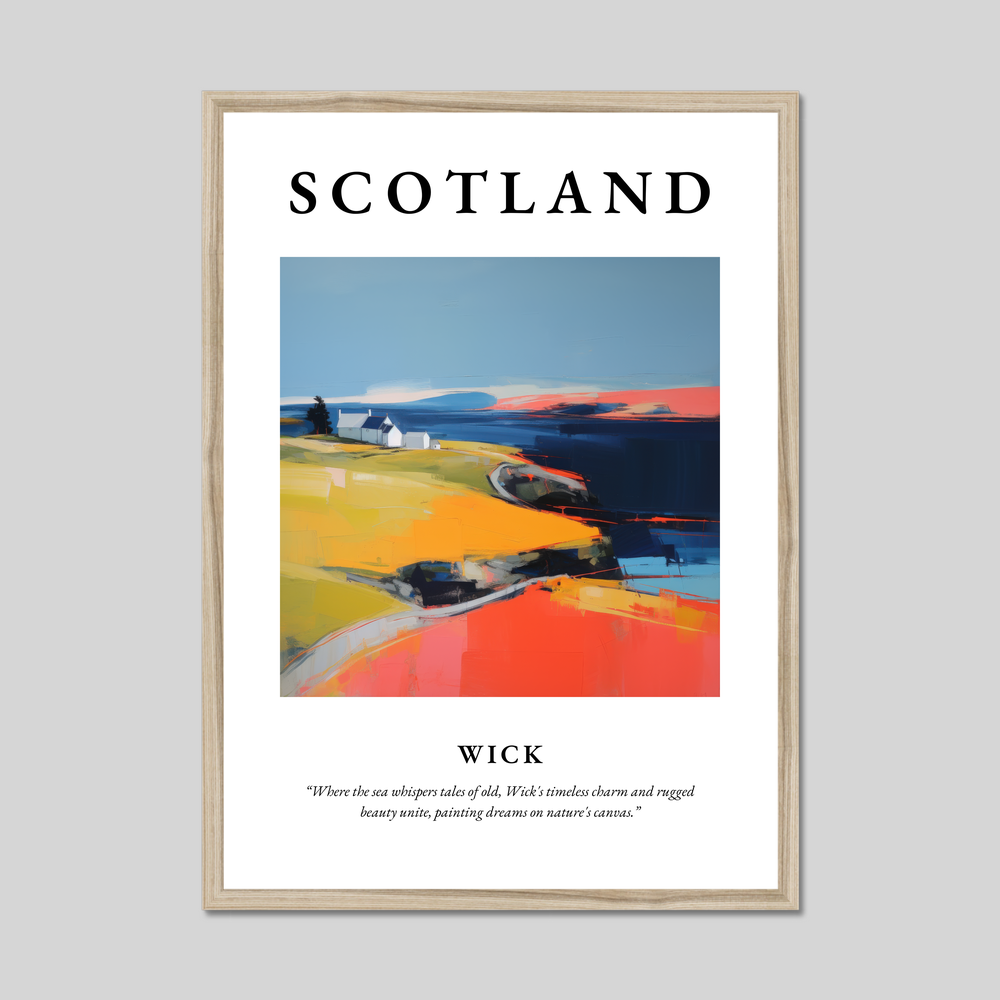 Poster in a natural frame with the word Scotland