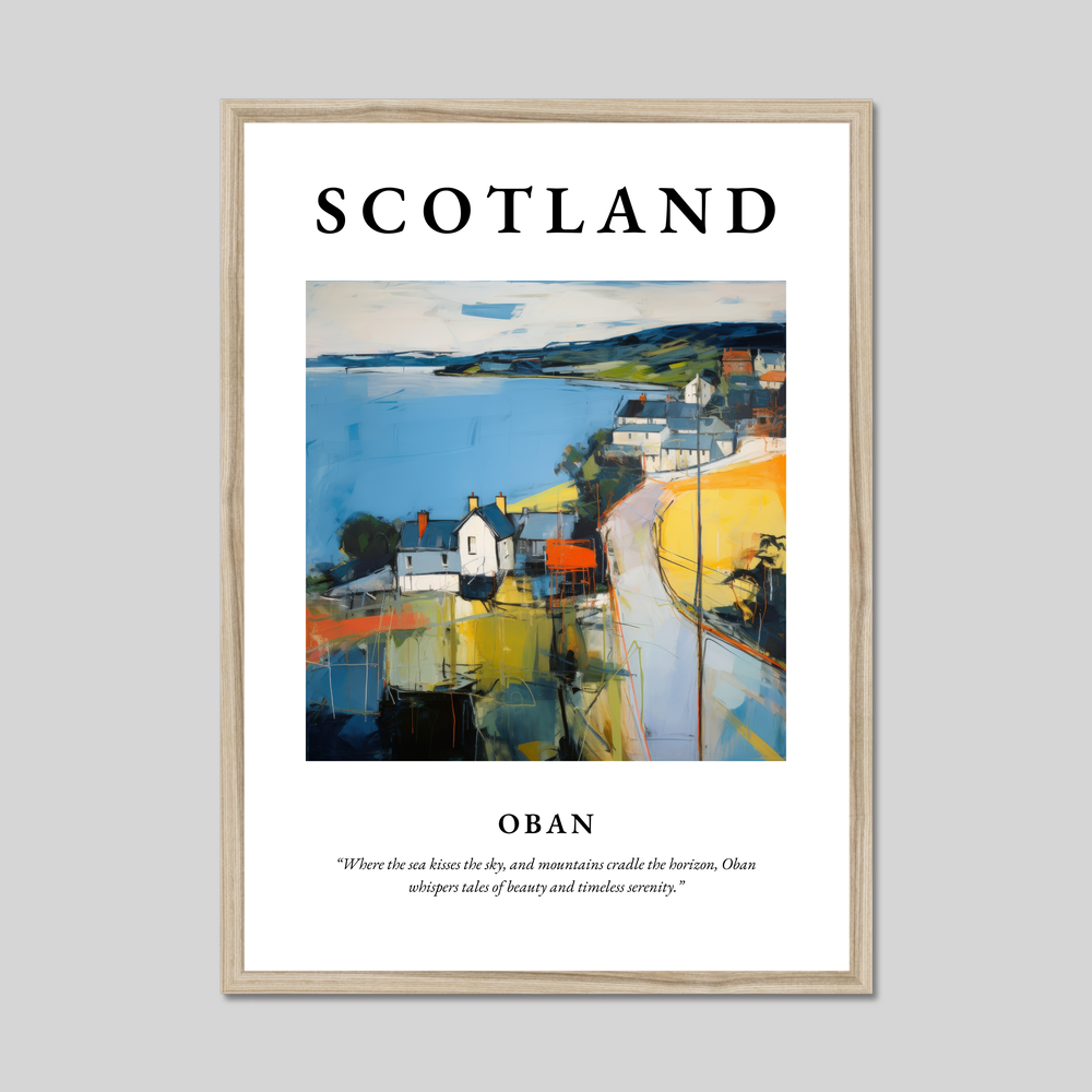 Poster in a natural frame with the word Scotland