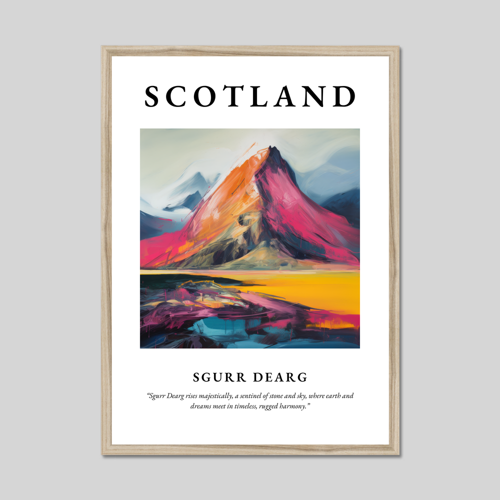 Poster in a natural frame with the word Scotland