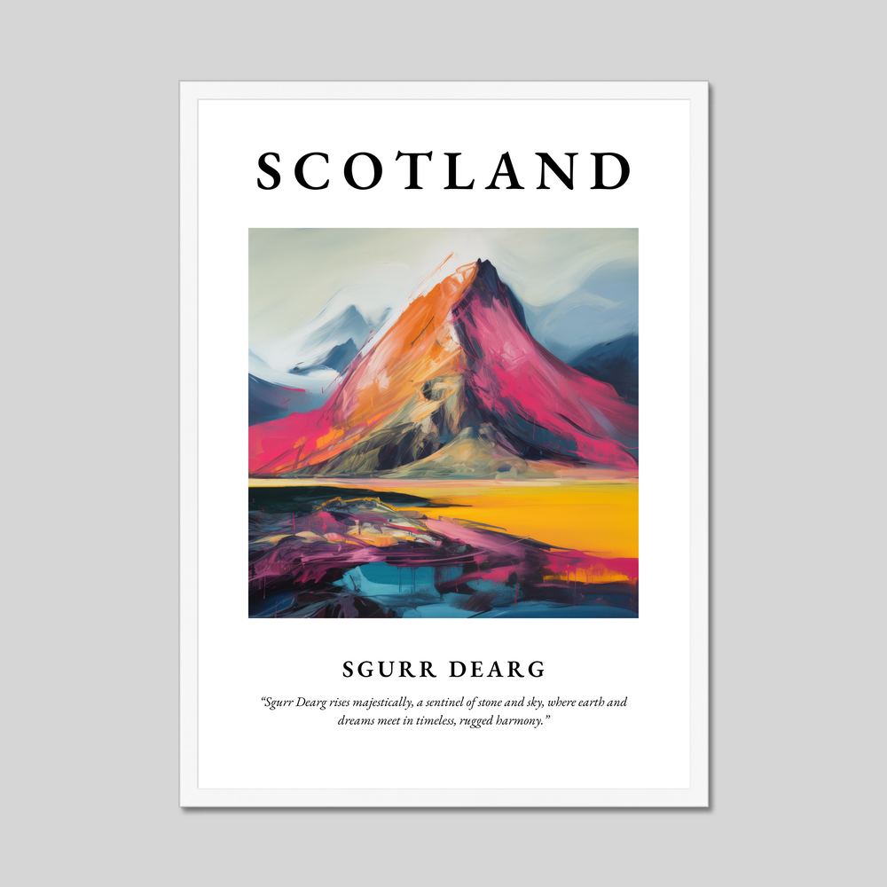 Poster in a white frame with the word Scotland