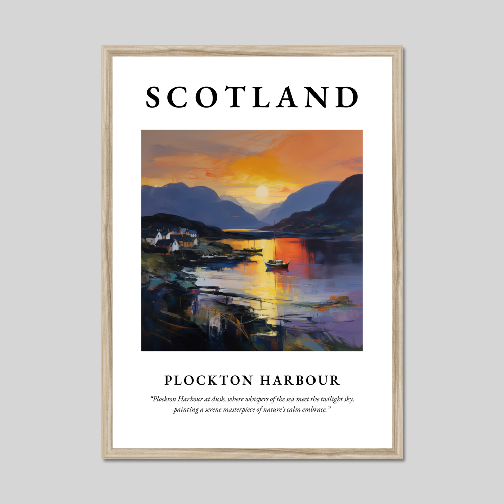 Poster in a natural frame with the word Scotland