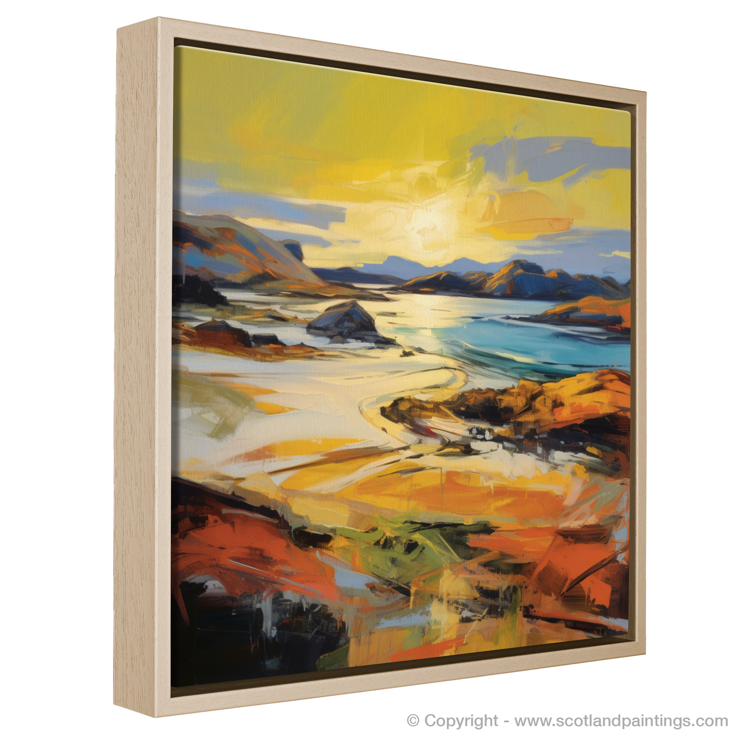 Achmelvich Bay at Golden Hour: An Abstract Expressionist Ode to Scottish Coves