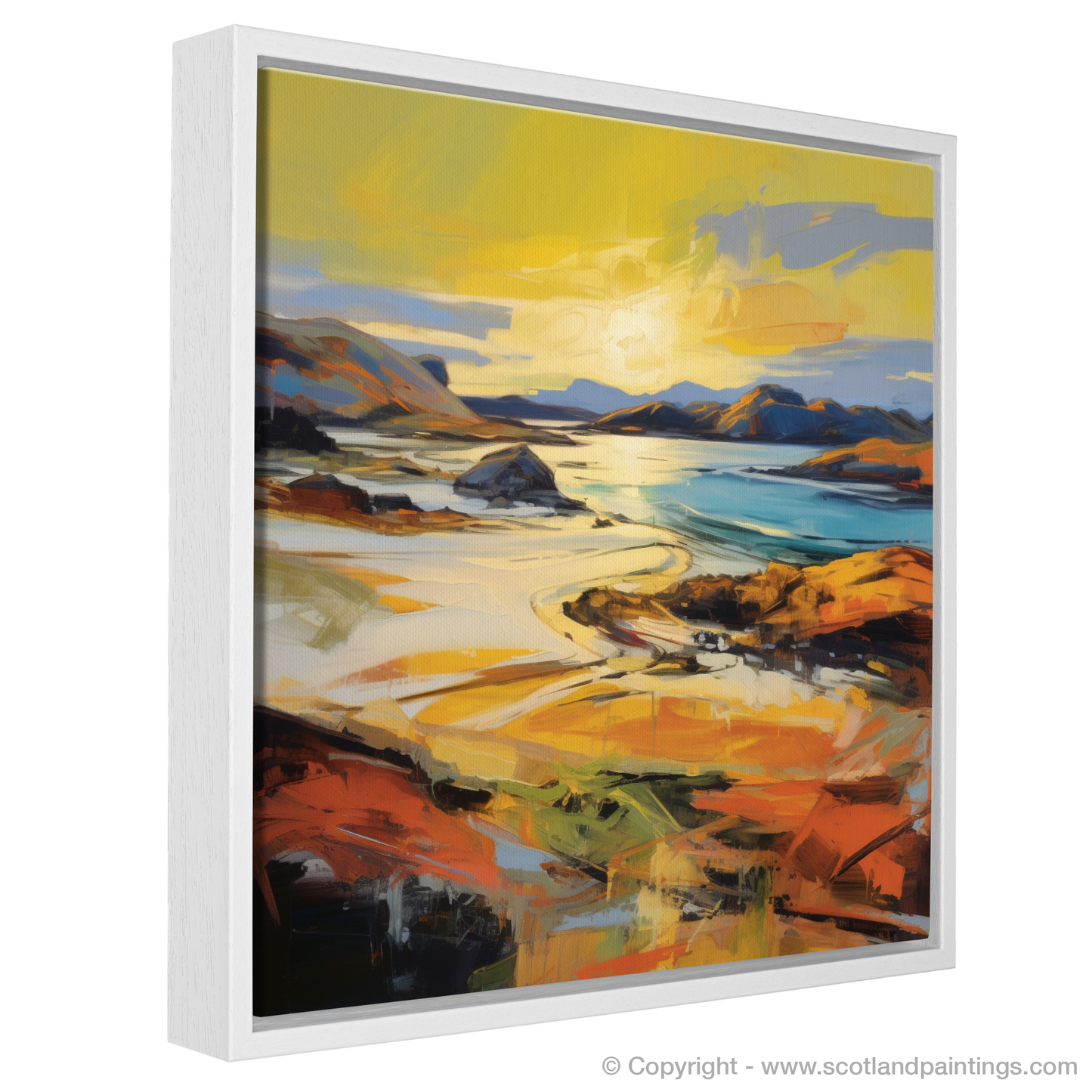 Achmelvich Bay at Golden Hour: An Abstract Expressionist Ode to Scottish Coves