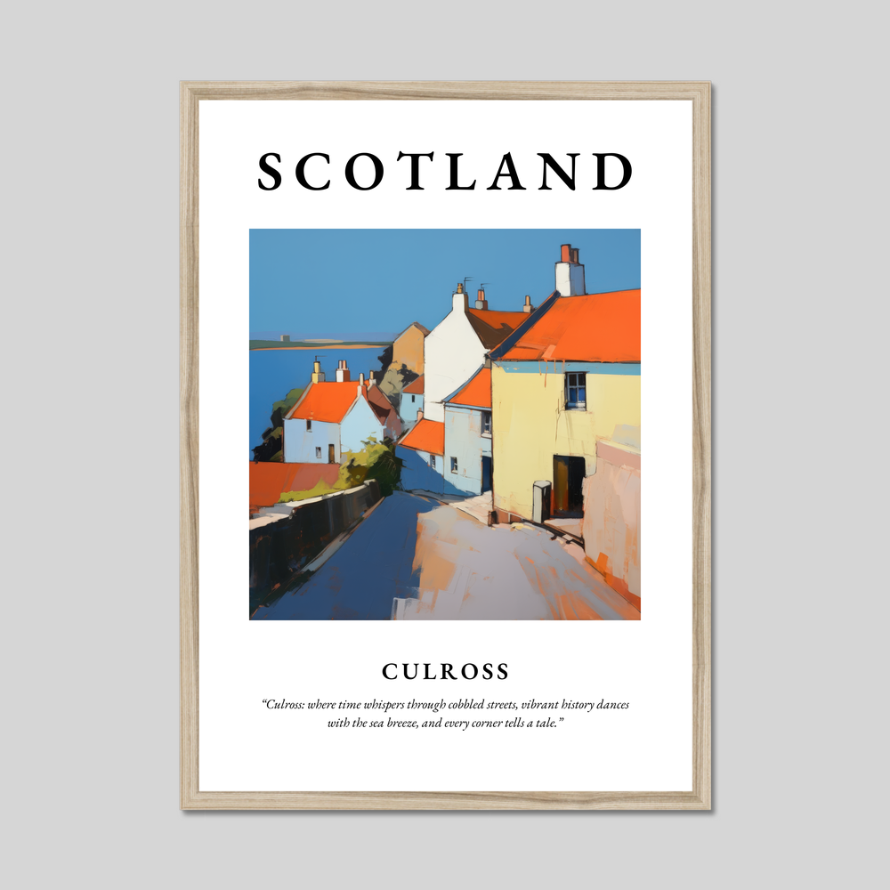 Poster in a natural frame with the word Scotland