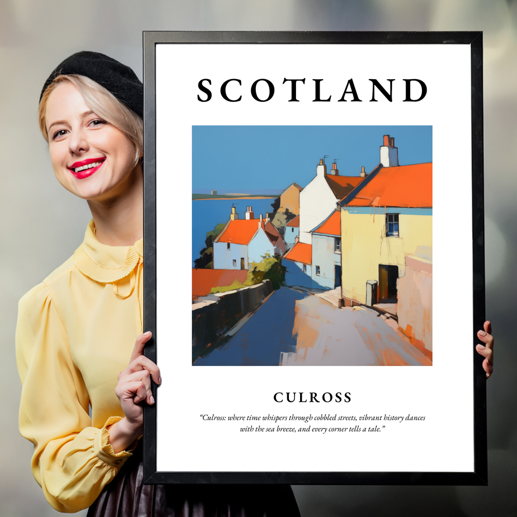 Person holding a poster of Culross