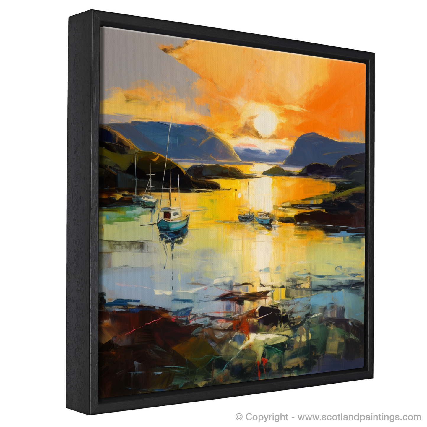 Isleornsay Harbour Sunset: An Abstract Expressionist Odyssey