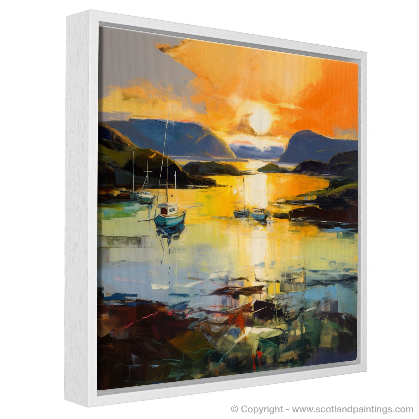 Isleornsay Harbour Sunset: An Abstract Expressionist Odyssey