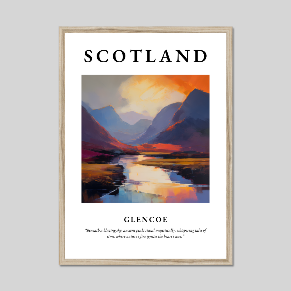 Poster in a natural frame with the word Scotland