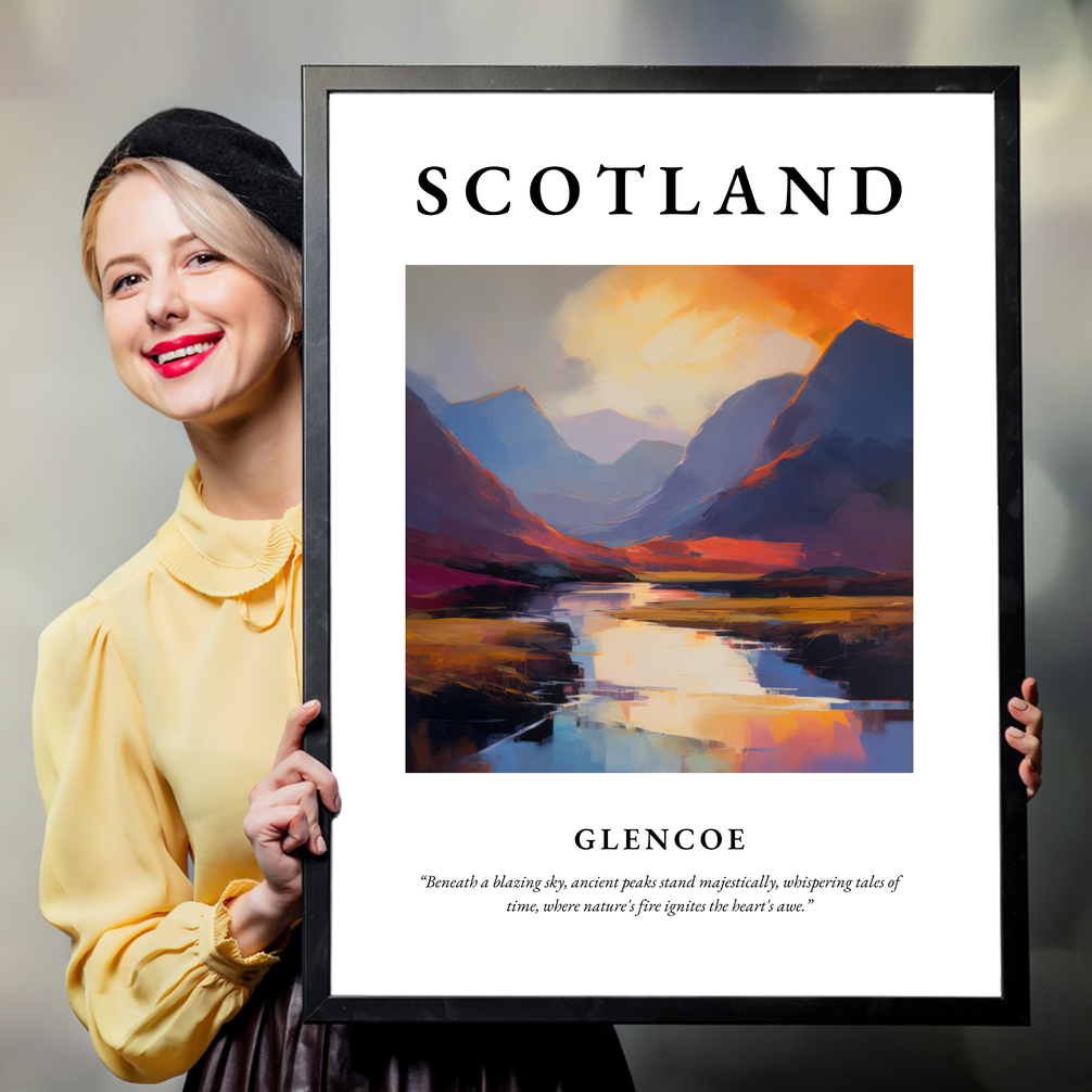 Person holding a poster of Glencoe