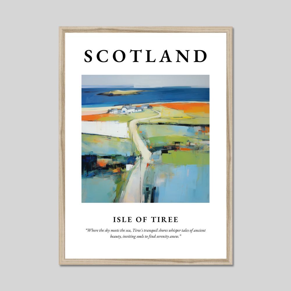 Poster in a natural frame with the word Scotland