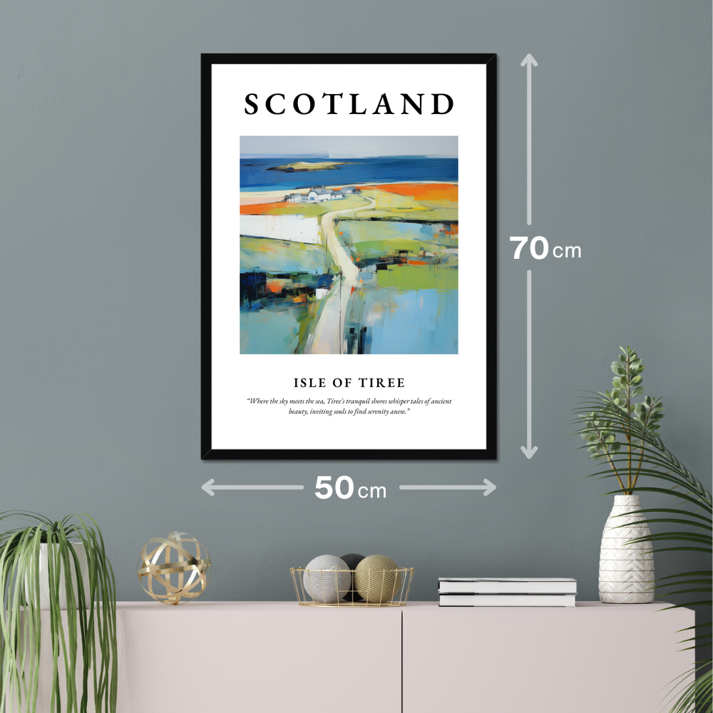 Poster of Isle of Tiree hanging on a wall