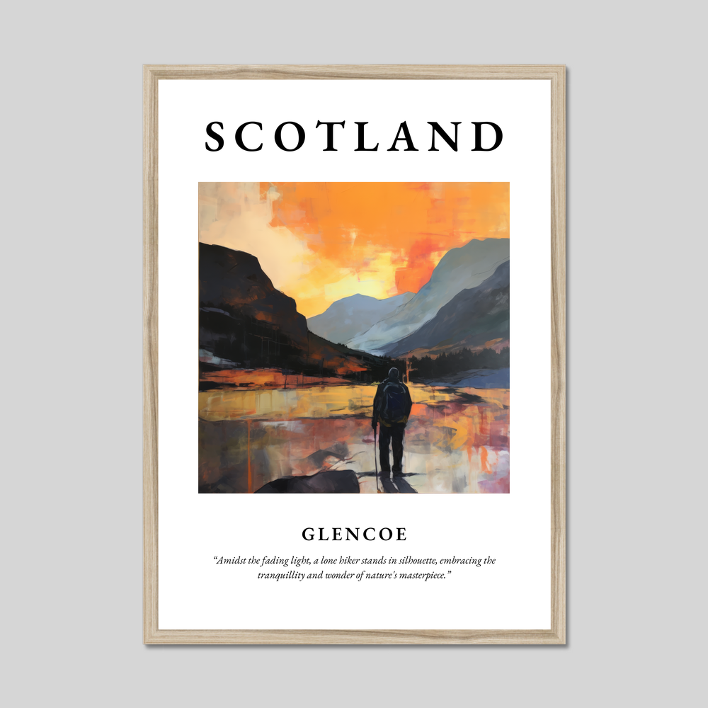 Poster in a natural frame with the word Scotland