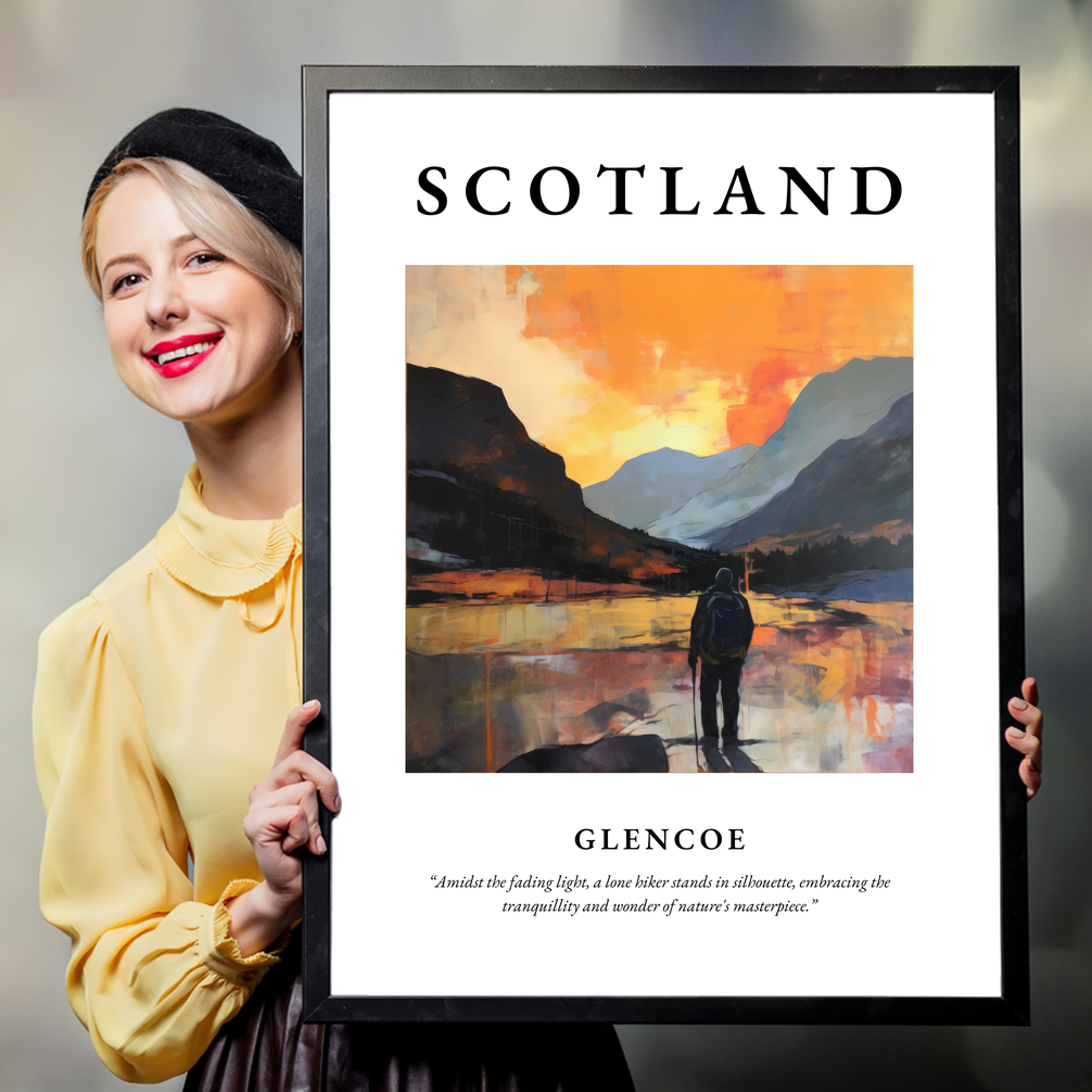 Person holding a poster of Glencoe