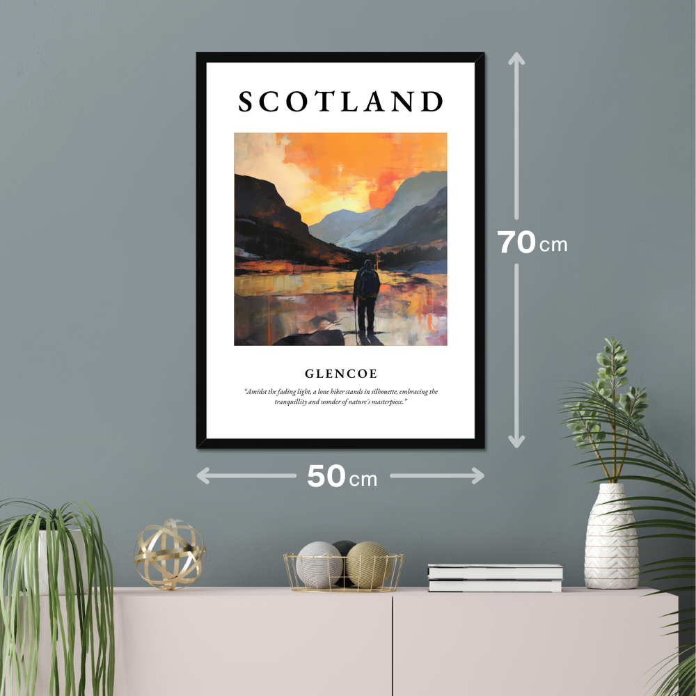 Poster of Glencoe hanging on a wall