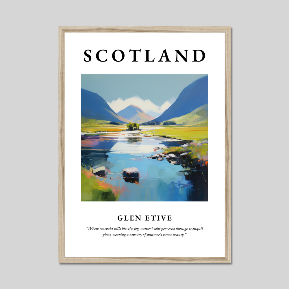 Poster in a natural frame with the word Scotland