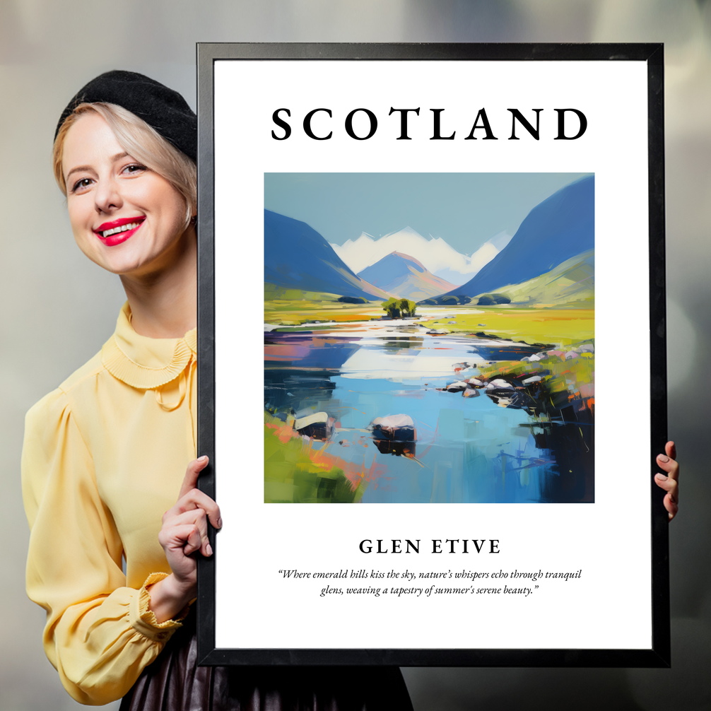 Person holding a poster of Glen Etive