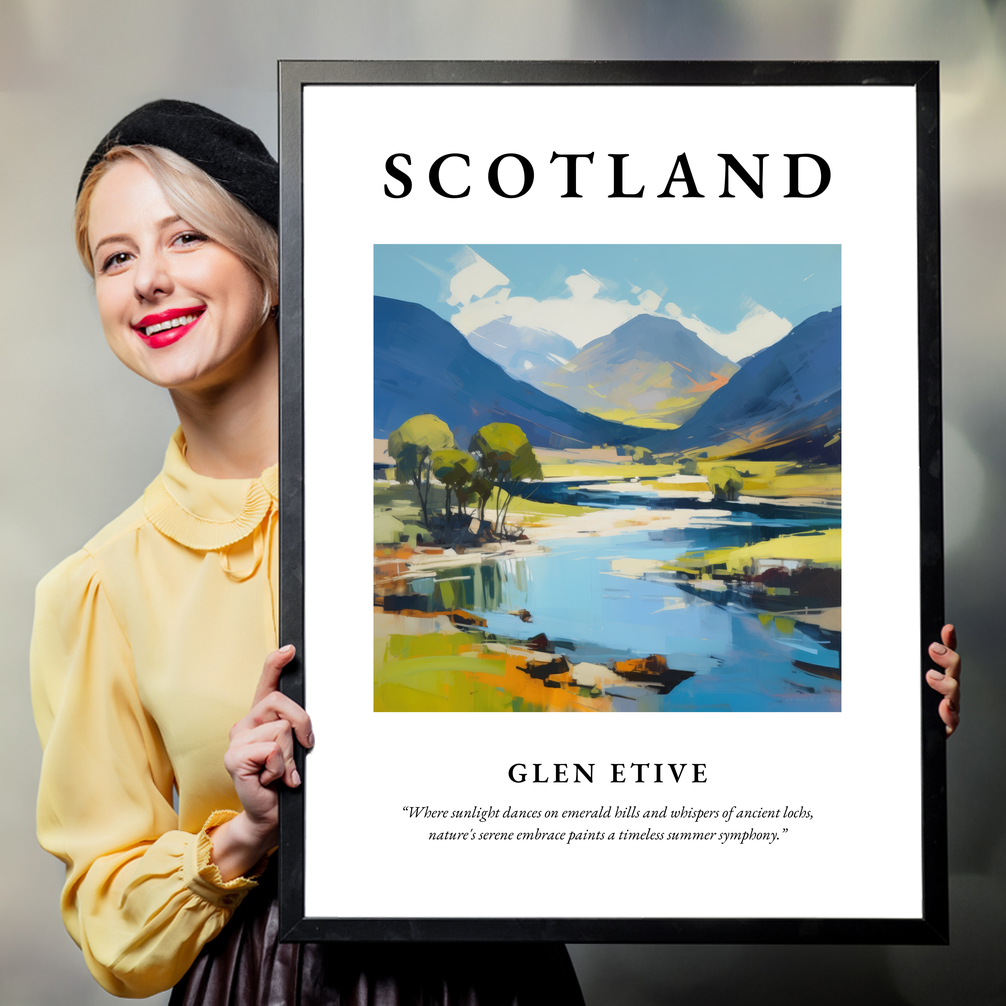 Person holding a poster of Glen Etive