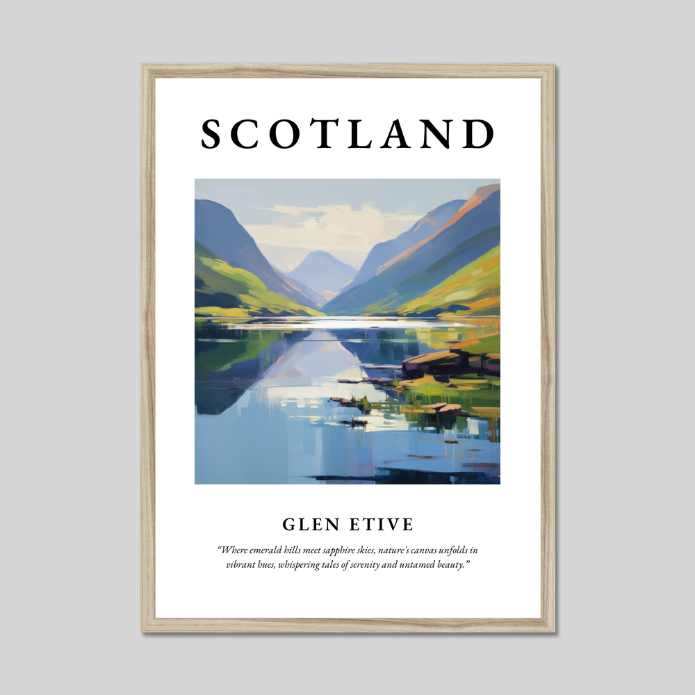 Poster in a natural frame with the word Scotland