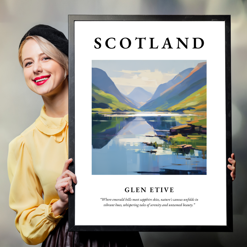 Person holding a poster of Glen Etive