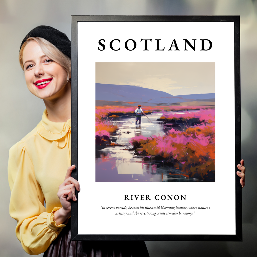 Person holding a poster of River Conon