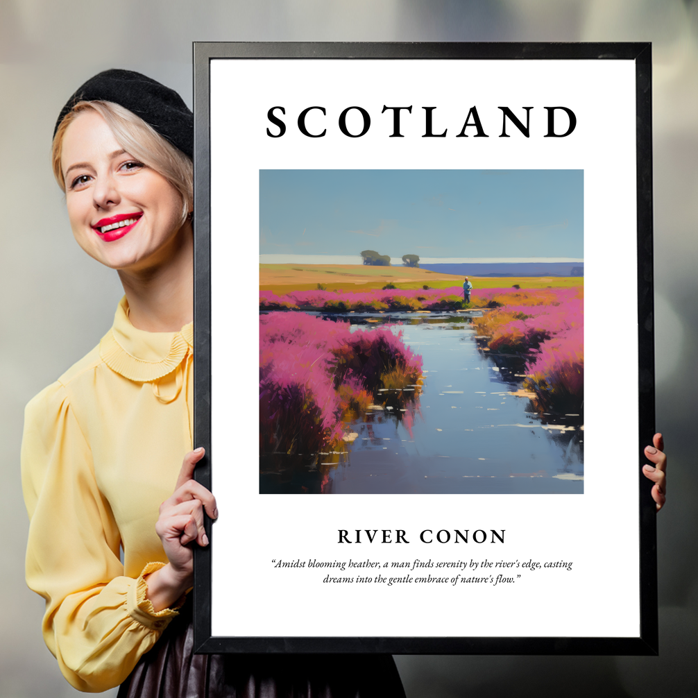 Person holding a poster of River Conon