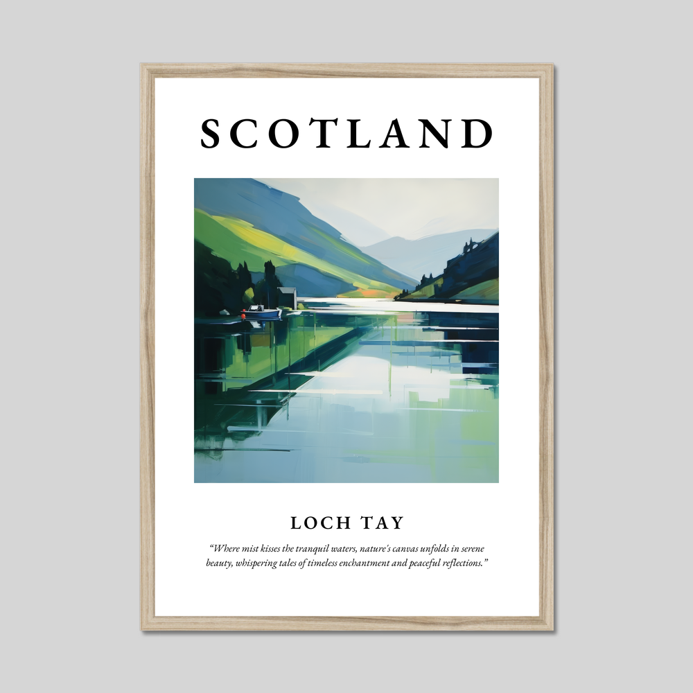 Poster in a natural frame with the word Scotland