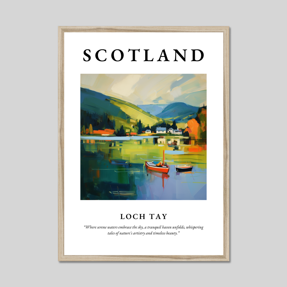 Poster in a natural frame with the word Scotland